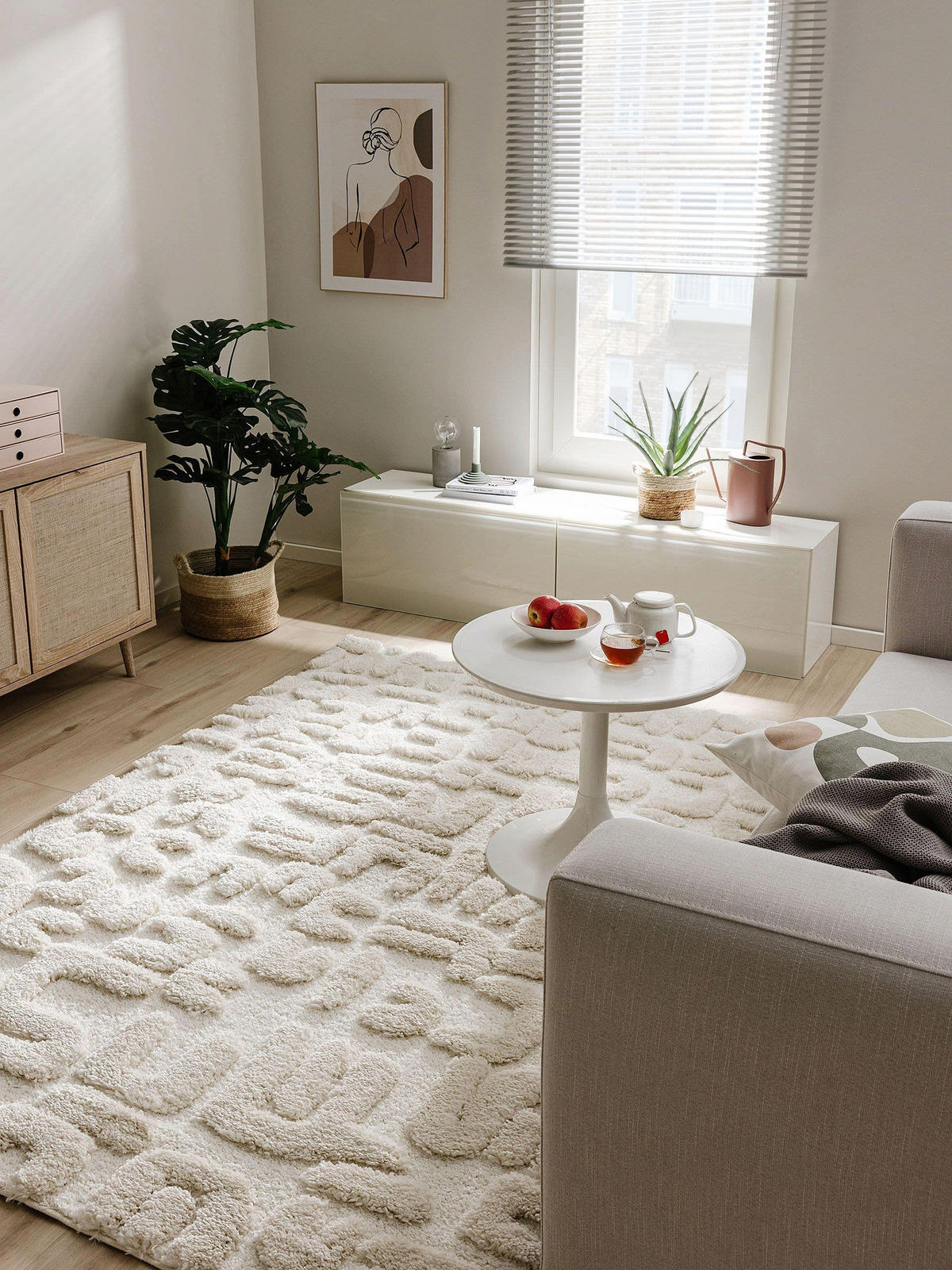 HOCHFLORTEPPICH Tibo Cream/Beige 160x230 cm - Creme, Textil (160/230cm) - benuta Pop