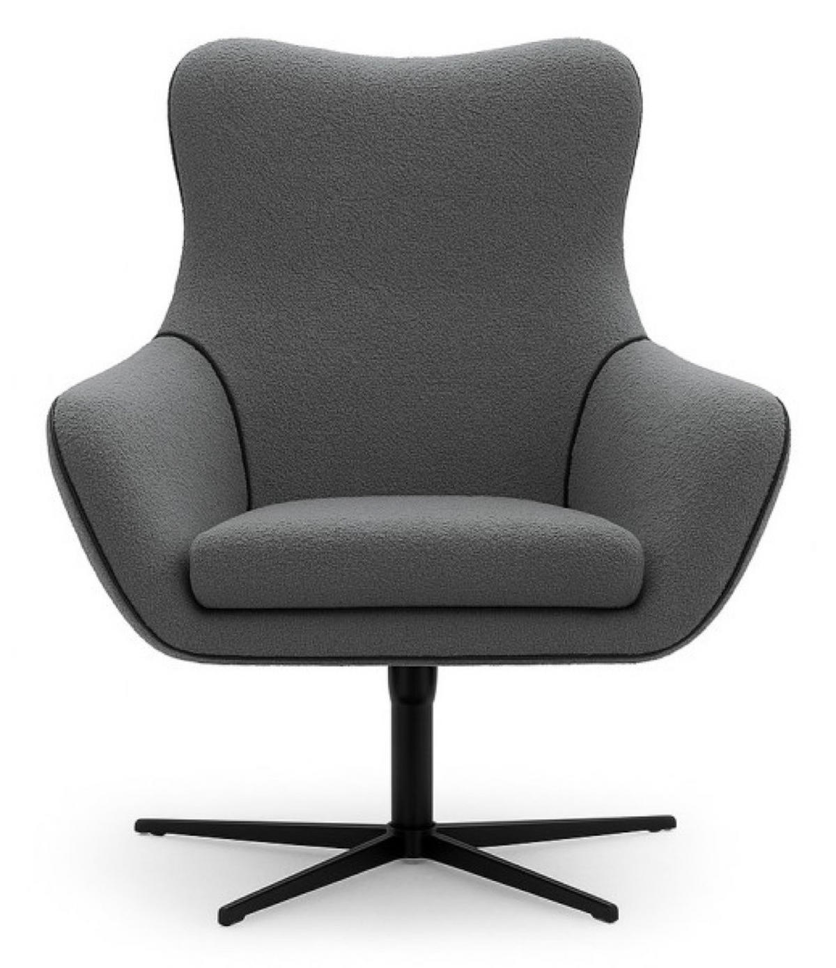 SESSEL Grau LISA Drehbar Mit Verstellbarer Rückenlehne - Grau, Textil (88/110/106cm) - Sepro Meble