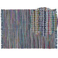 TEPPICH geflochten Besni 230/160 cm - Blau, Textil (160/230cm) - Beliani