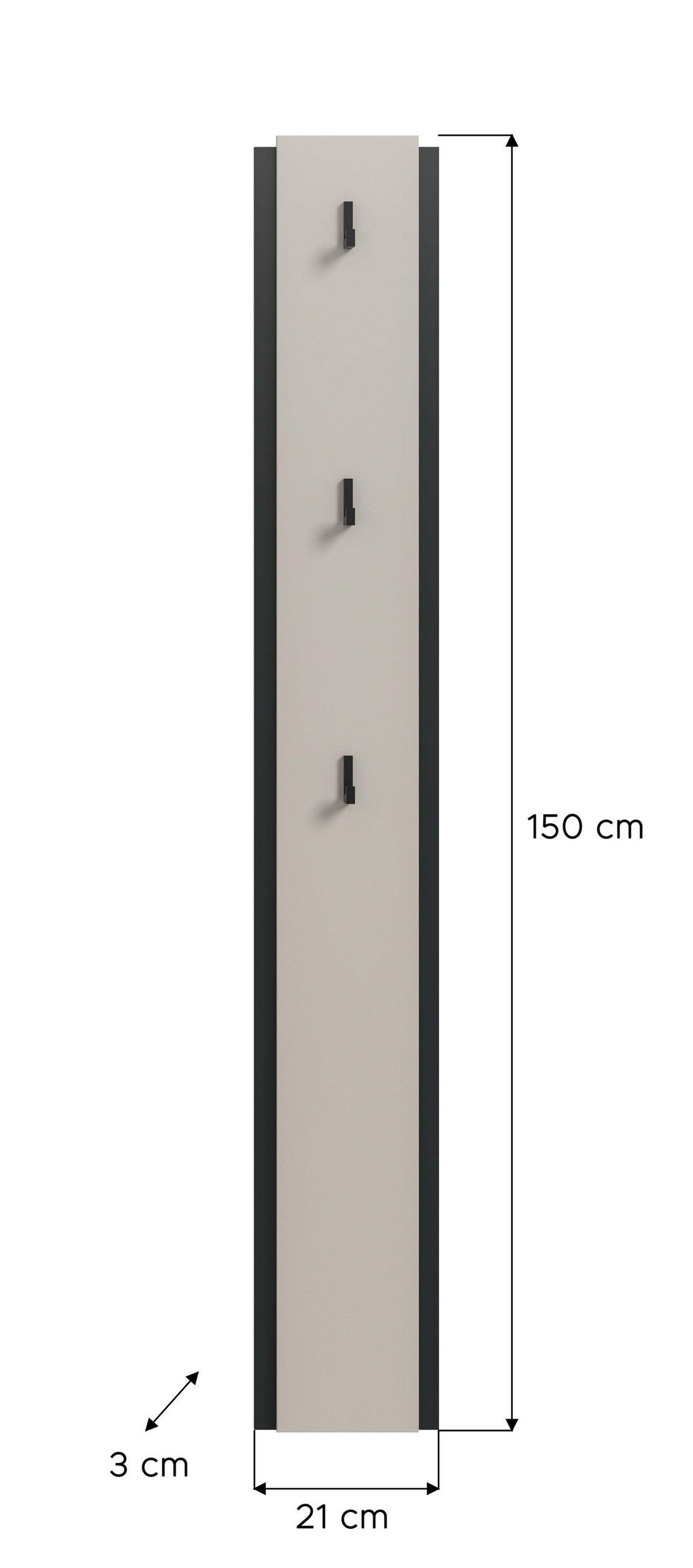 HAKENPANEEL EMIL (B/H/T: ca. 21/150/6 cm) in Kaschmir/Kaschmir - Kaschmir, Holzwerkstoff (21/150/6cm)