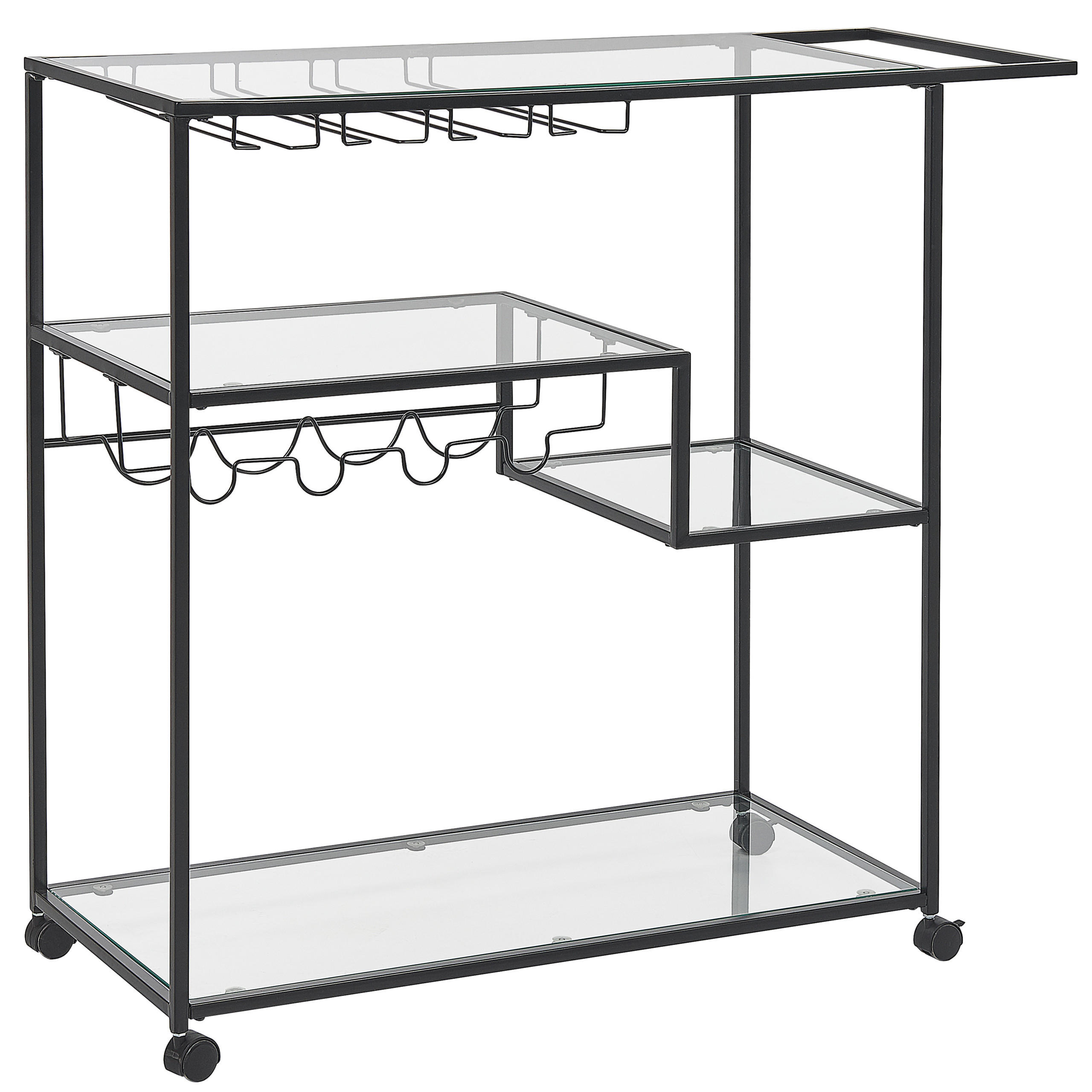 SERVIERWAGEN Schwarz Marcola - Transparent/Schwarz, Metall (103/94/40cm) - Beliani