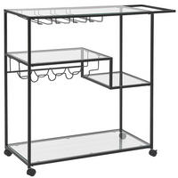 SERVIERWAGEN Schwarz Marcola - Transparent/Schwarz, Metall (103/94/40cm) - Beliani