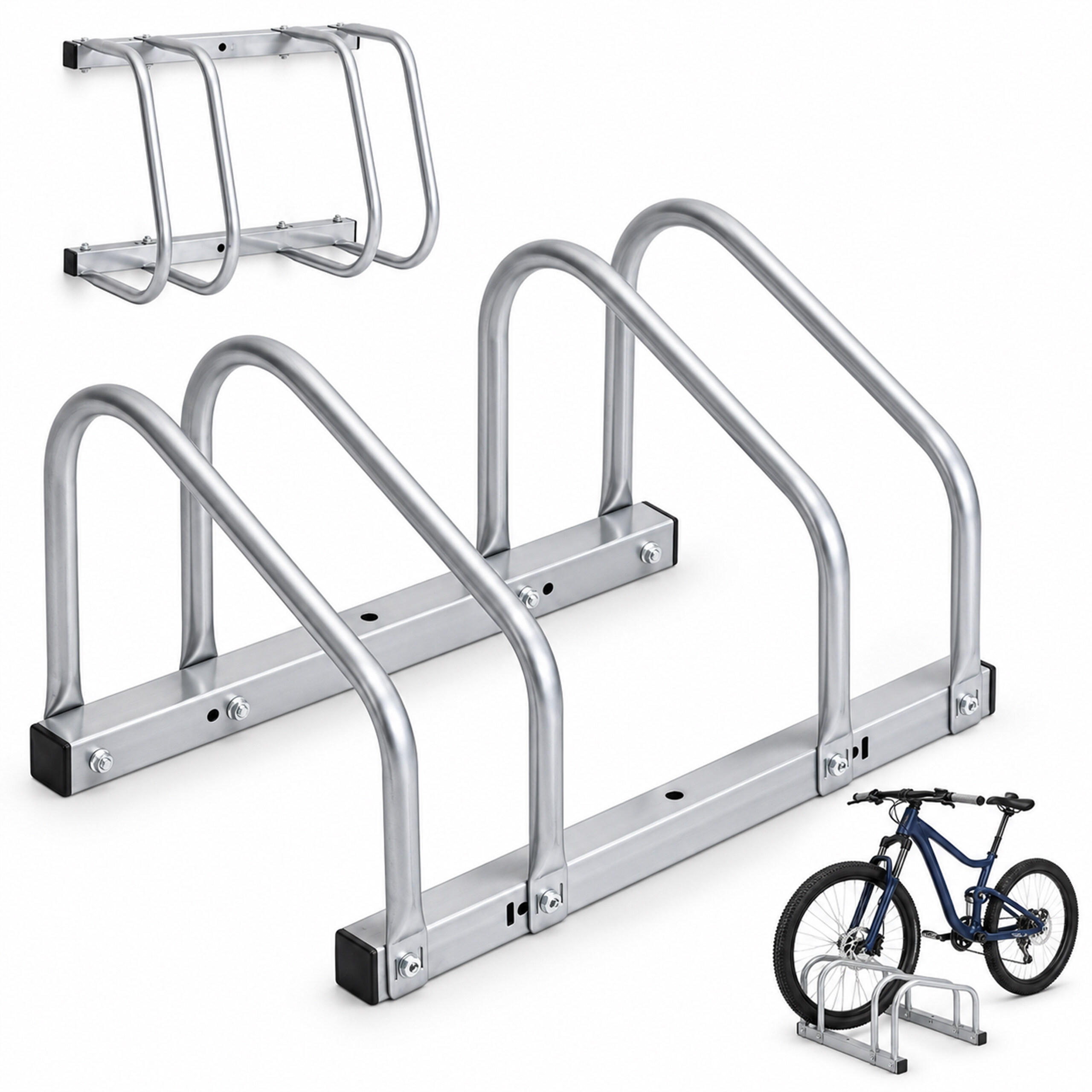 Relaxdays Fahrradständer Silber 42x26x31.5 cm