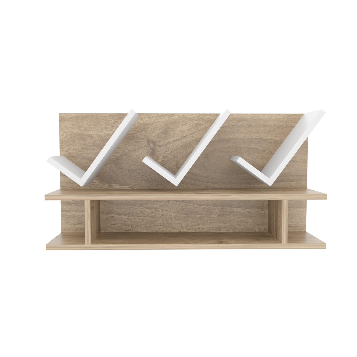 Decorotika Bücherregal Eiche, Weiß 22.5x45x90 cm