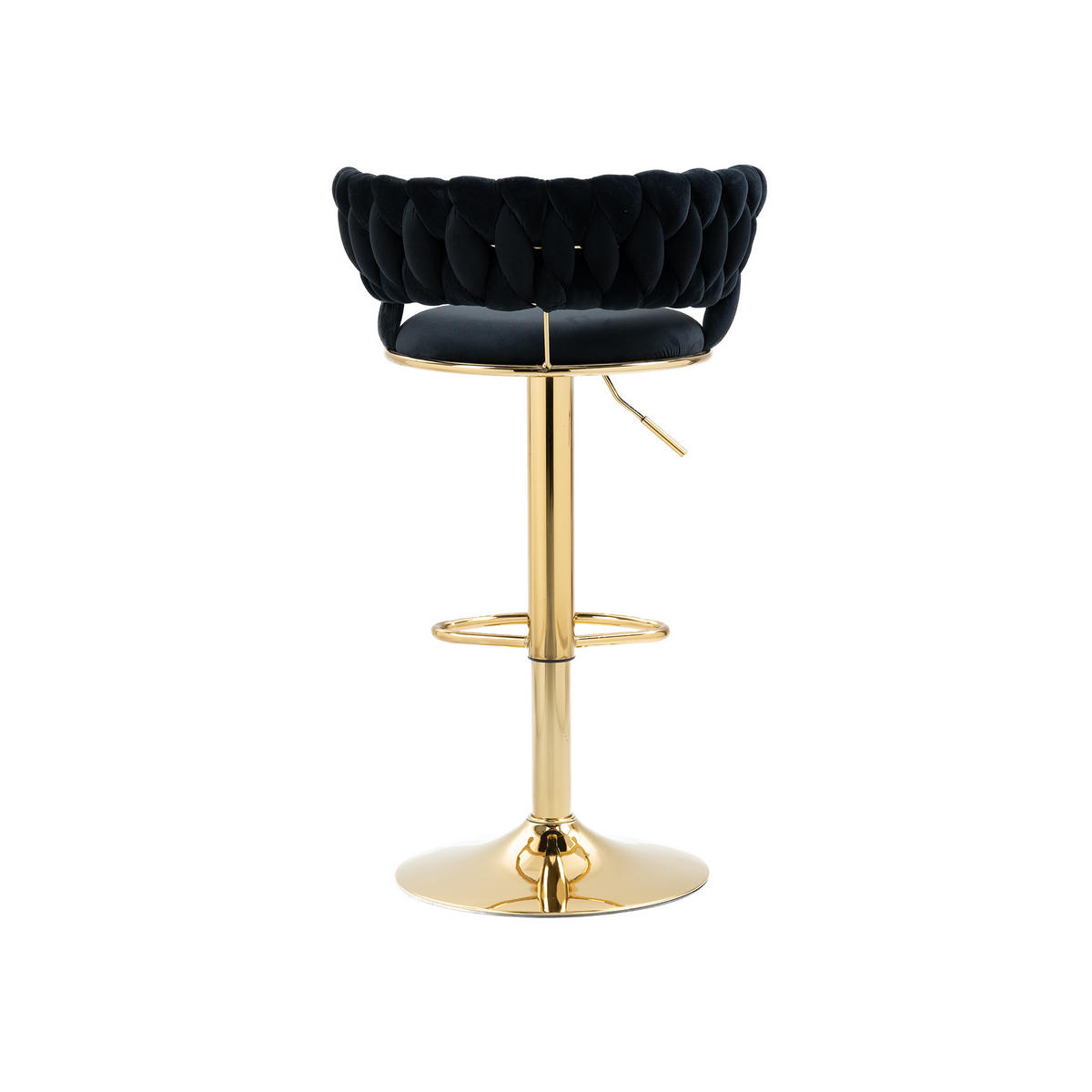 BARHOCKER 2er-Set 360° drehbar mit Samtbezug - Schwarz, Textil (54/78/46cm)