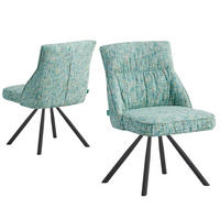 ESSZIMMERSTUHL SERINA 2er-Set - Türkis/Schwarz, Textil/Metall (49/83/62cm) - DUBI Möbel