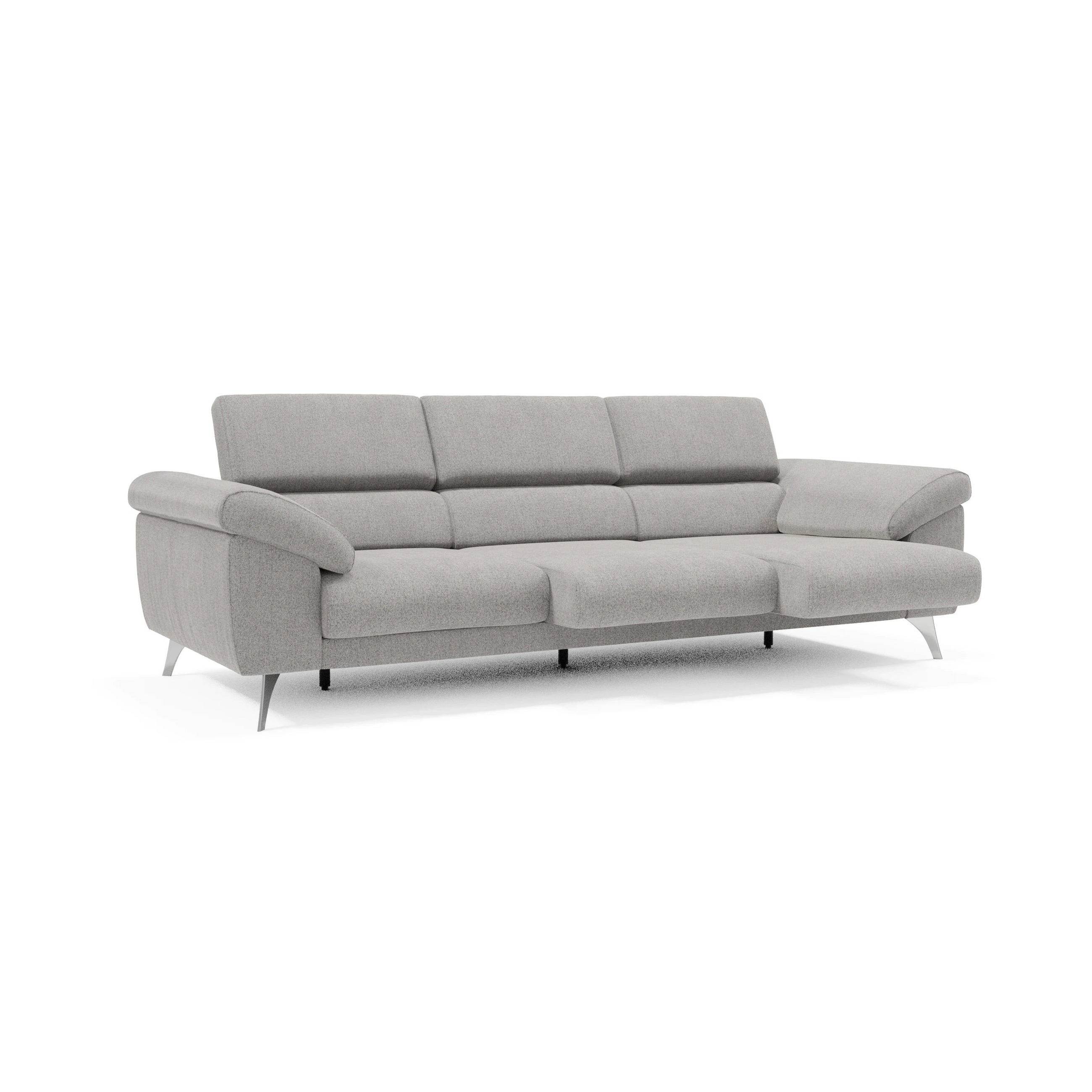LINEARSOFA Donatello - Grau, Metall (265/76/102cm) - Divani.store