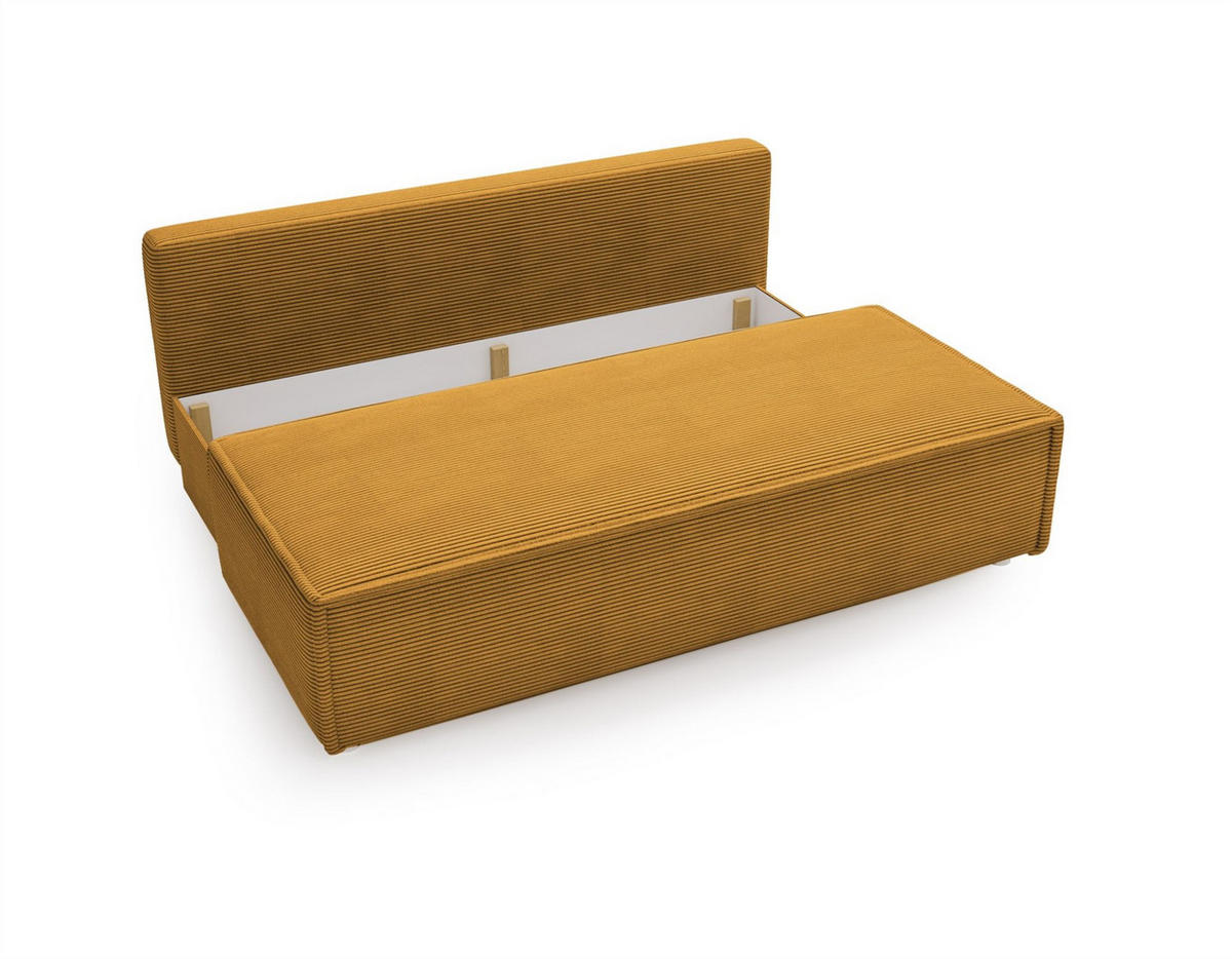SCHLAFSOFA Amanda In Poso - Gelb, Holzwerkstoff/Textil (200/89/100cm) - Fun Möbel