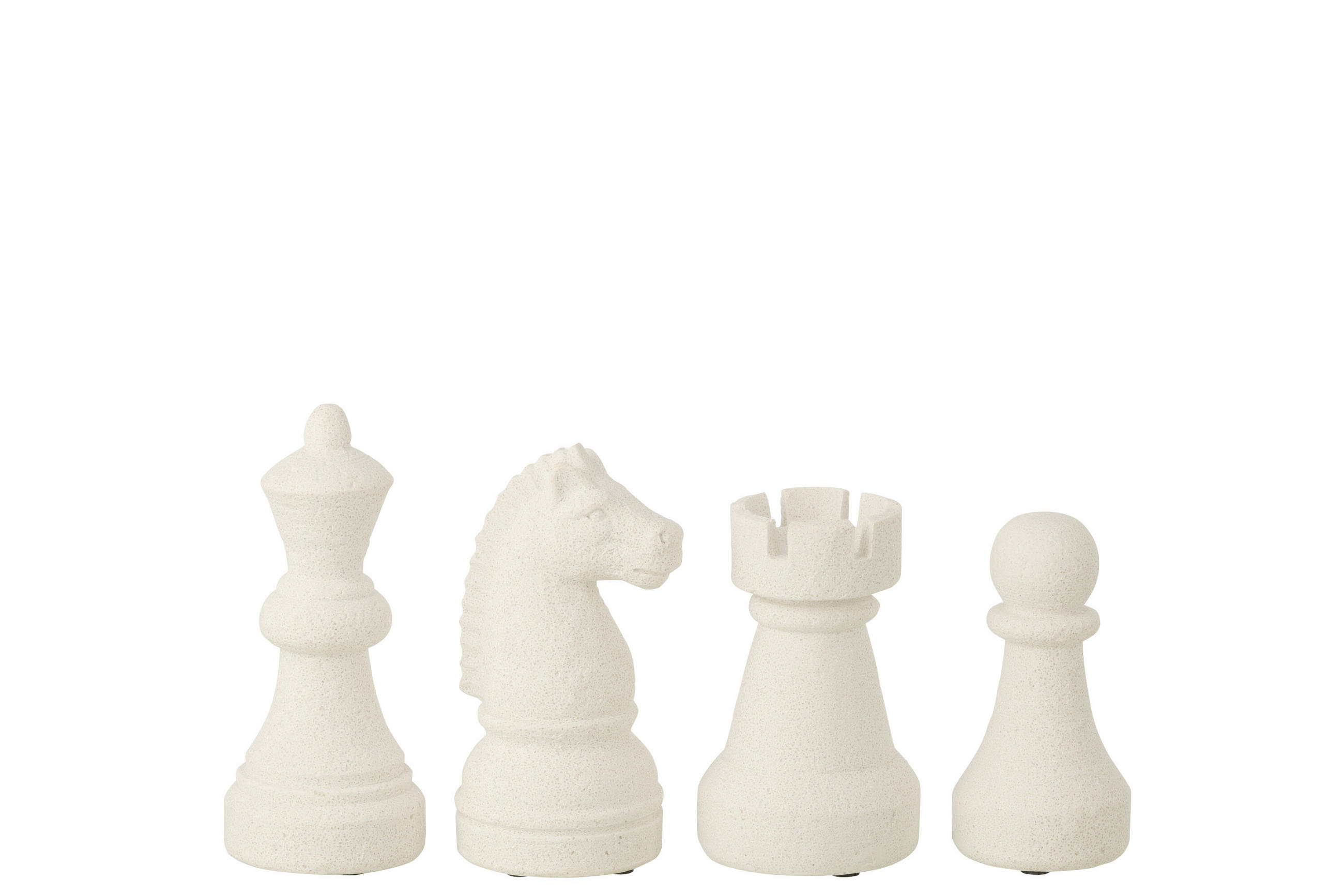 SCHACHFIGUR (4ER SET) - Weiß, Glas/Naturmaterialien (8.5/19.5/8.5cm) - J-Line