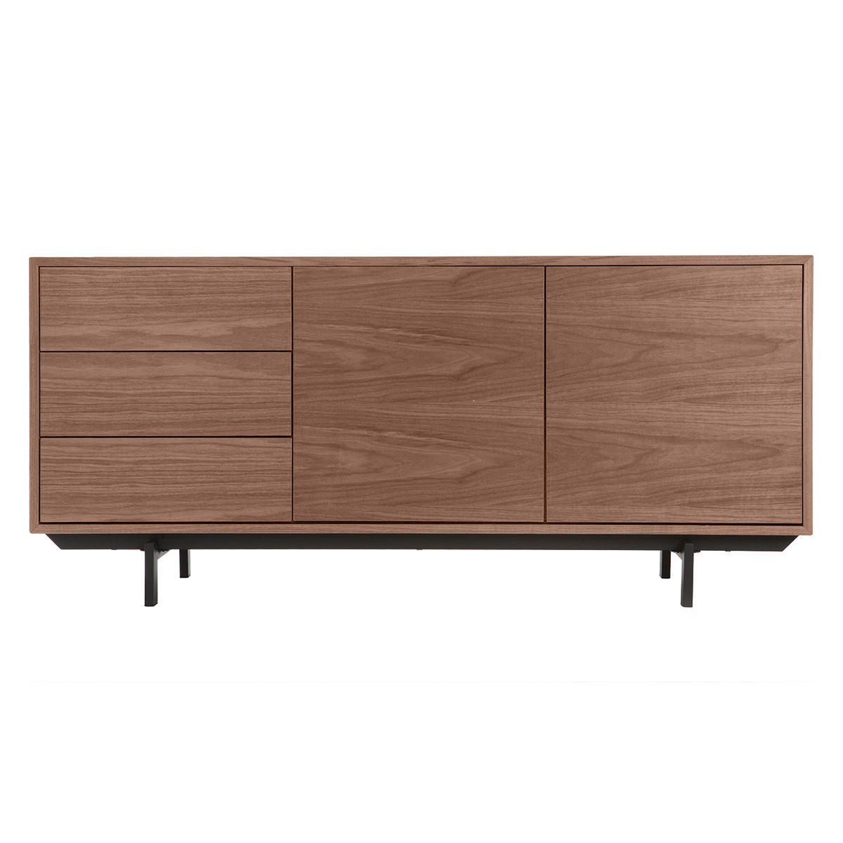 SIDEBOARD Vintage 160 cm Nussbaum MANNY - Walnussfarben, Holz (45/72/160cm) - Miliboo