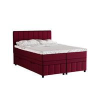 BOXBETT AVALON 140 x 200 cm mit Bettkasten und Topper - Rot - Rot, Holz - Panda Möbel