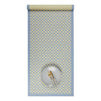 TISCHLÄUFER Checker Style 50x160 cm - Hellblau, Textil (160/50cm) - BUTLERS