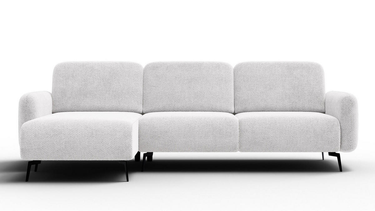 ECKSOFA FEBE 4-Sitzer links, creme - Creme/Schwarz, Holz/Textil (264/157cm) - Courtois Laville