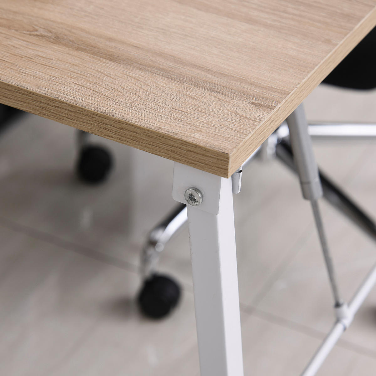 SCHREIBTISCH DE-14825 klappbar mit 4 Ablagen Eiche hell - Eichefarben, Holzwerkstoff (106/48/128cm) - ComfortXL