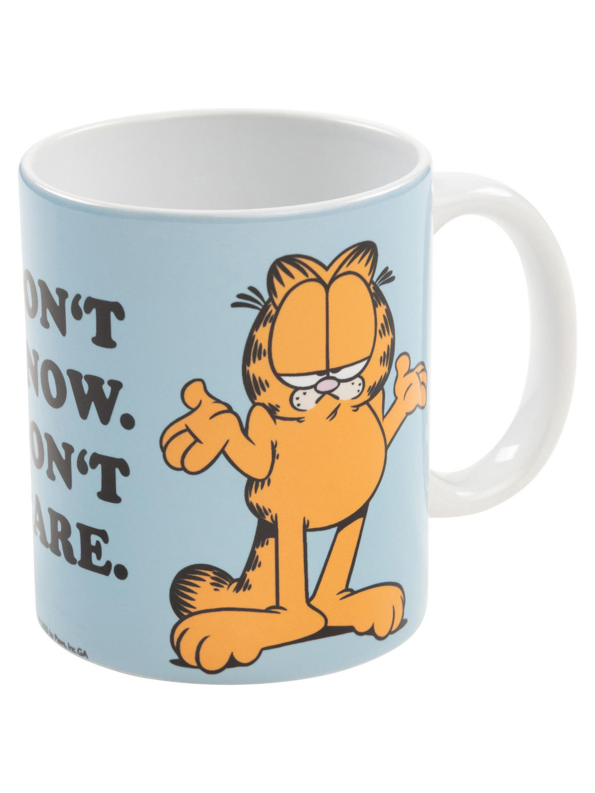 KAFFEEBECHER Garfield Don't Know Don't Care Blau 320 ml - Blau, Keramik (0.32L) - United Labels