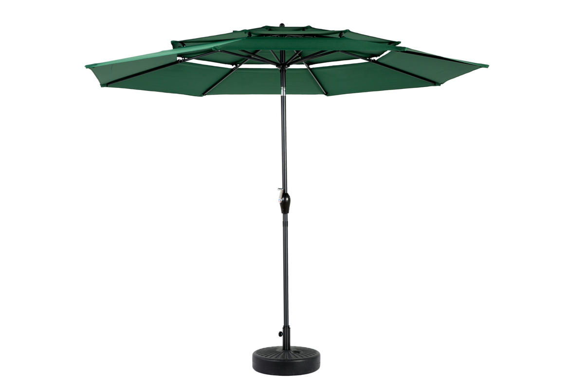 SONNENSCHIRM Doppel Rechteck dunkelgrün - Dunkelgrün, Metall (294/294cm) - ComfortXL