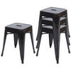 HOCKER Schwarz 4er-Set - Schwarz, Metall (39/46/39cm) - MCW