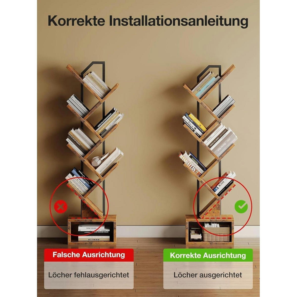 BÜCHERREGAL Baumform Braun 6 Ebenen - Braun, Holzwerkstoff (18/110/40cm)