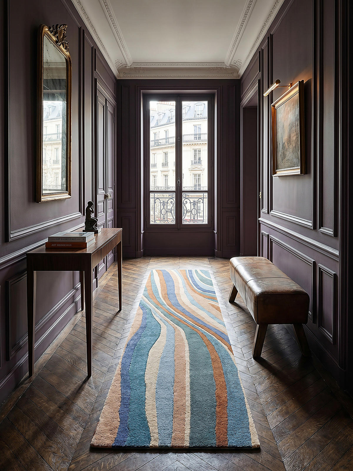 WOLLTEPPICH DERWENT, abstrakt, Blau-Bunt, 60 x 230 cm - Multicolor, Textil (230/60cm) - KADIMA DESIGN