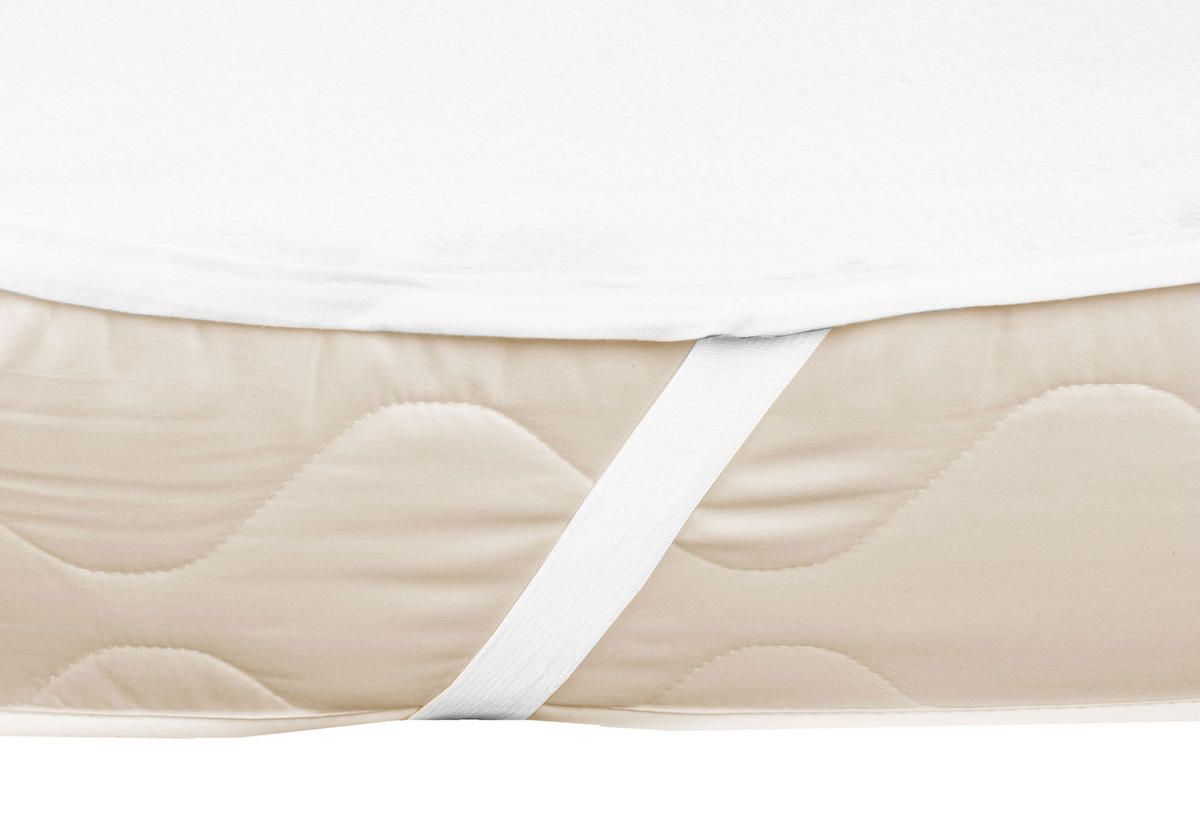 MATRATZENAUFLAGE, 180x200 cm, 75% Baumwolle, 25% Polyester, Weiß - Weiß, Textil (180/200cm) - Zollner