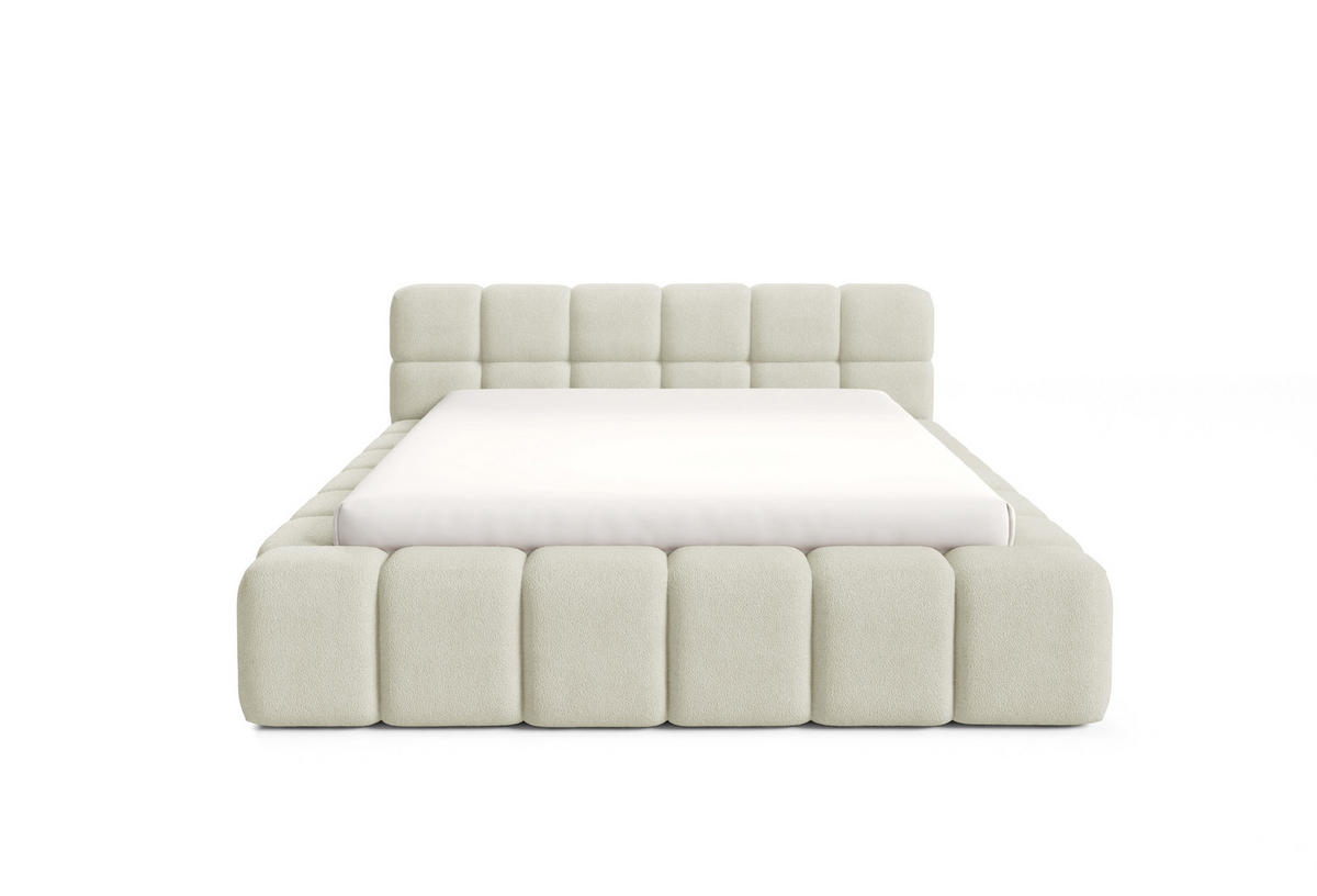 POLSTERBETT NUBO PREMIUM 180x200 cm mit Bettkasten – Stoff QUELLE 02 - Beige, Holz (180/200cm) - Dekori_Interiors