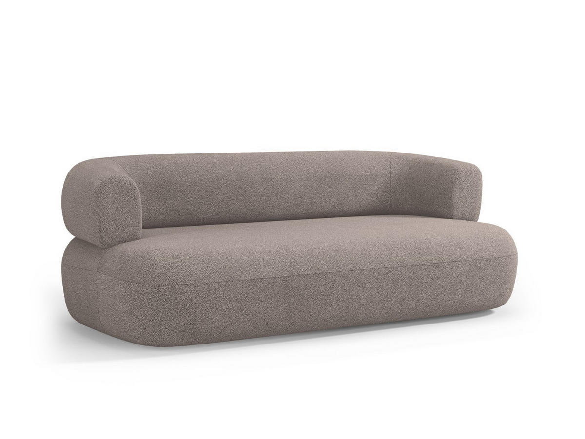 SOFA Jenny aus Boucle hellbraun 3 Sitzplätze - Hellbraun, Textil (90/73/178cm) - Micadoni