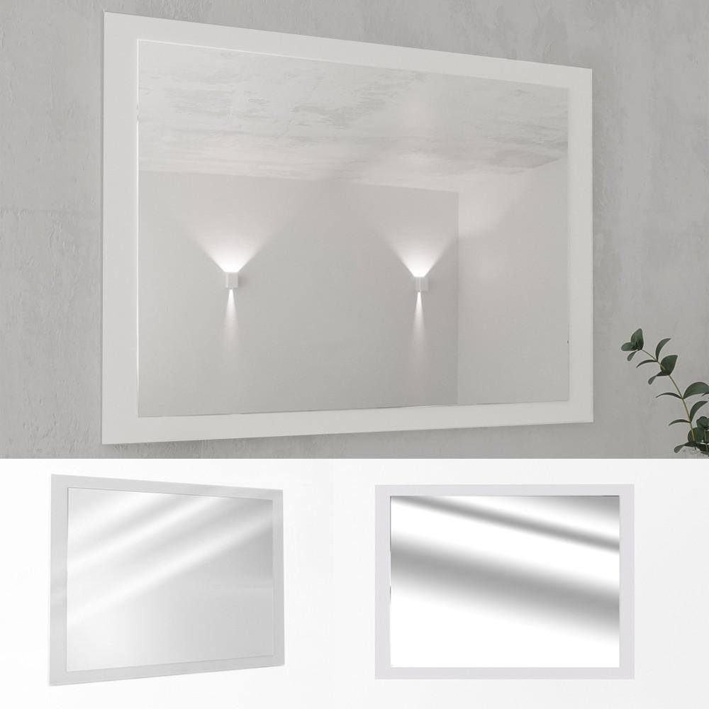 BADEZIMMERSPIEGEL Emma Weiß 45 x 60 cm - Weiß, Glas (45/60/2cm) - Vicco