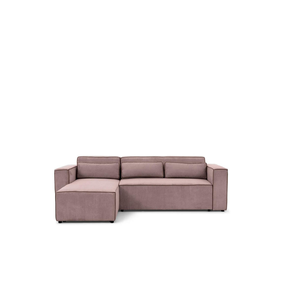 ECKSOFA Schlafsofa Waldo In Poso - Altrosa, Holzwerkstoff/Textil (260/173cm) - Fun Möbel