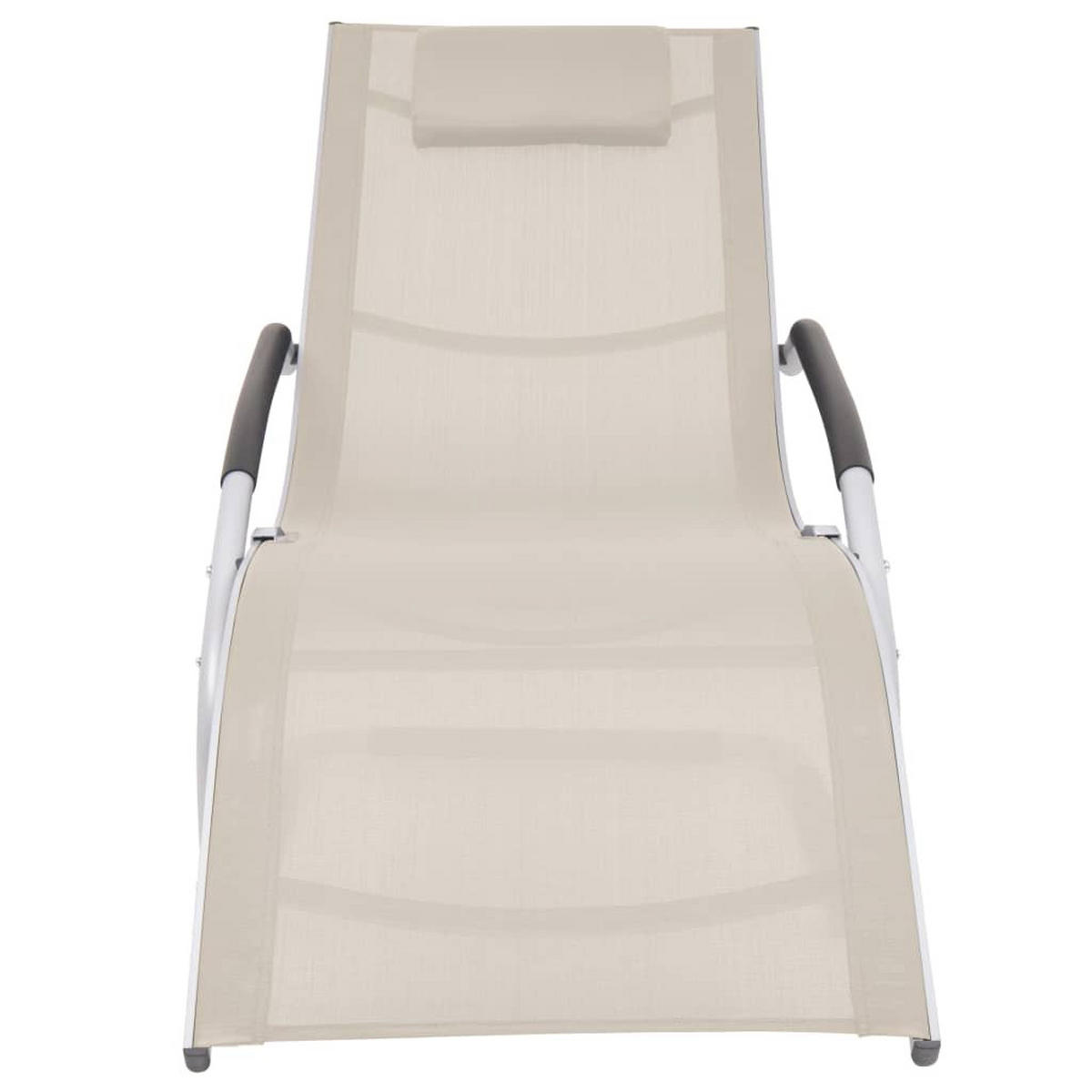 SONNENLIEGE mit Kissen Aluminium und Textilene Creme - Creme, Textil (62/88/152cm) - furnicato