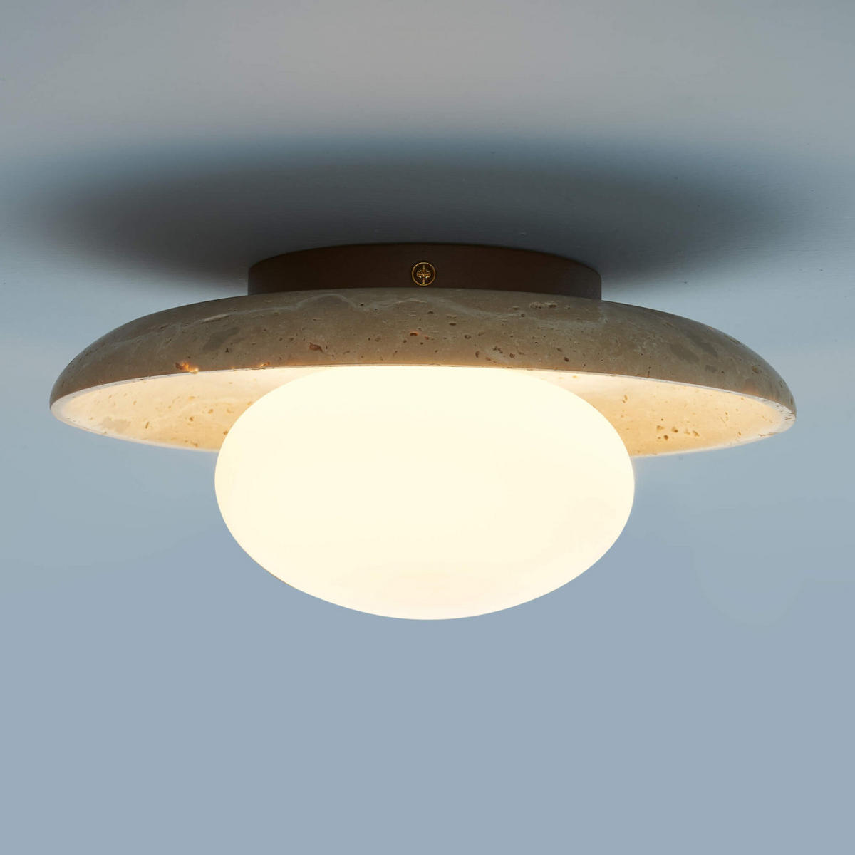 DECKENLEUCHTE Jio, Beige, Weiß und Holz, 12cm - Beige, Glas (12/25/12cm) - KOSILUM