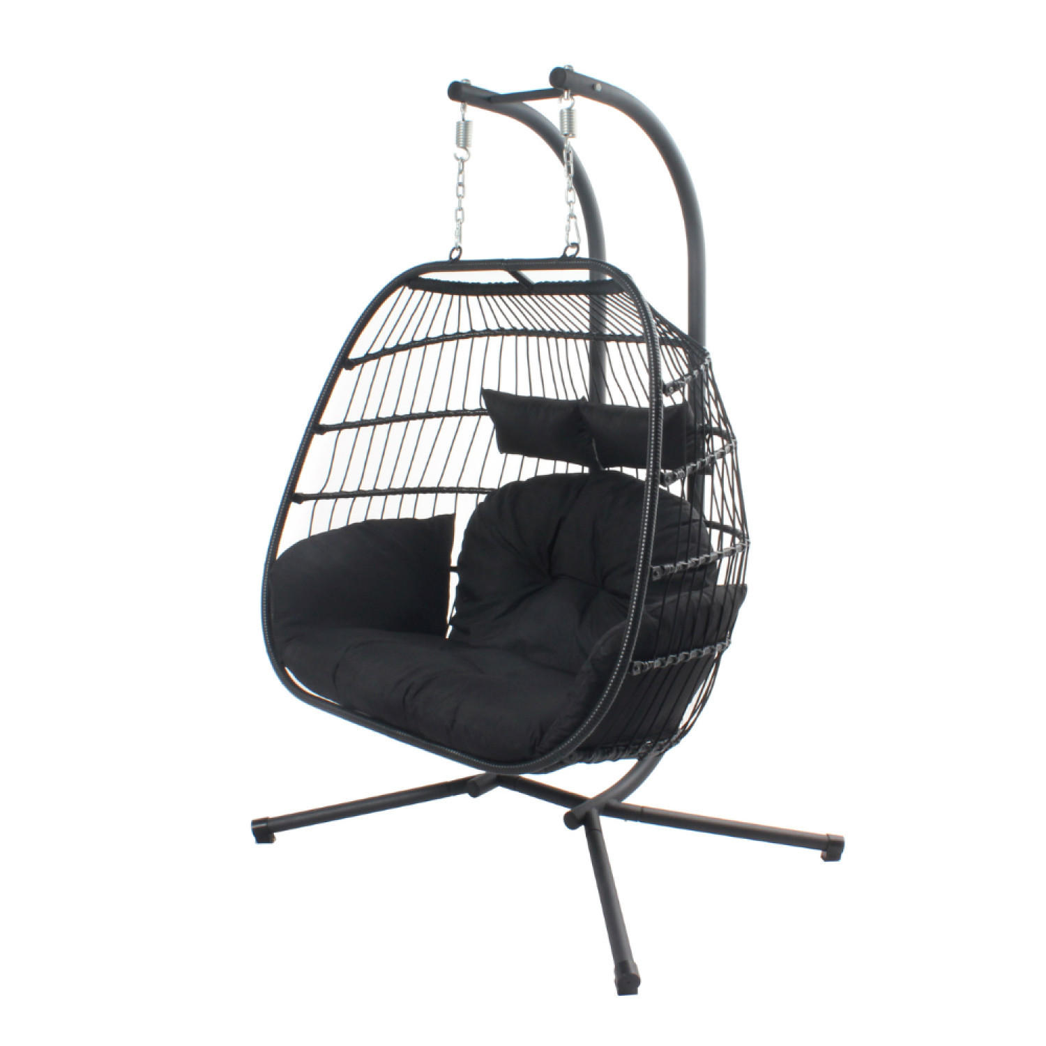 HÄNGESESSEL Faro Schwarz - Schwarz, Metall (97/196/130cm) - Concept Usine