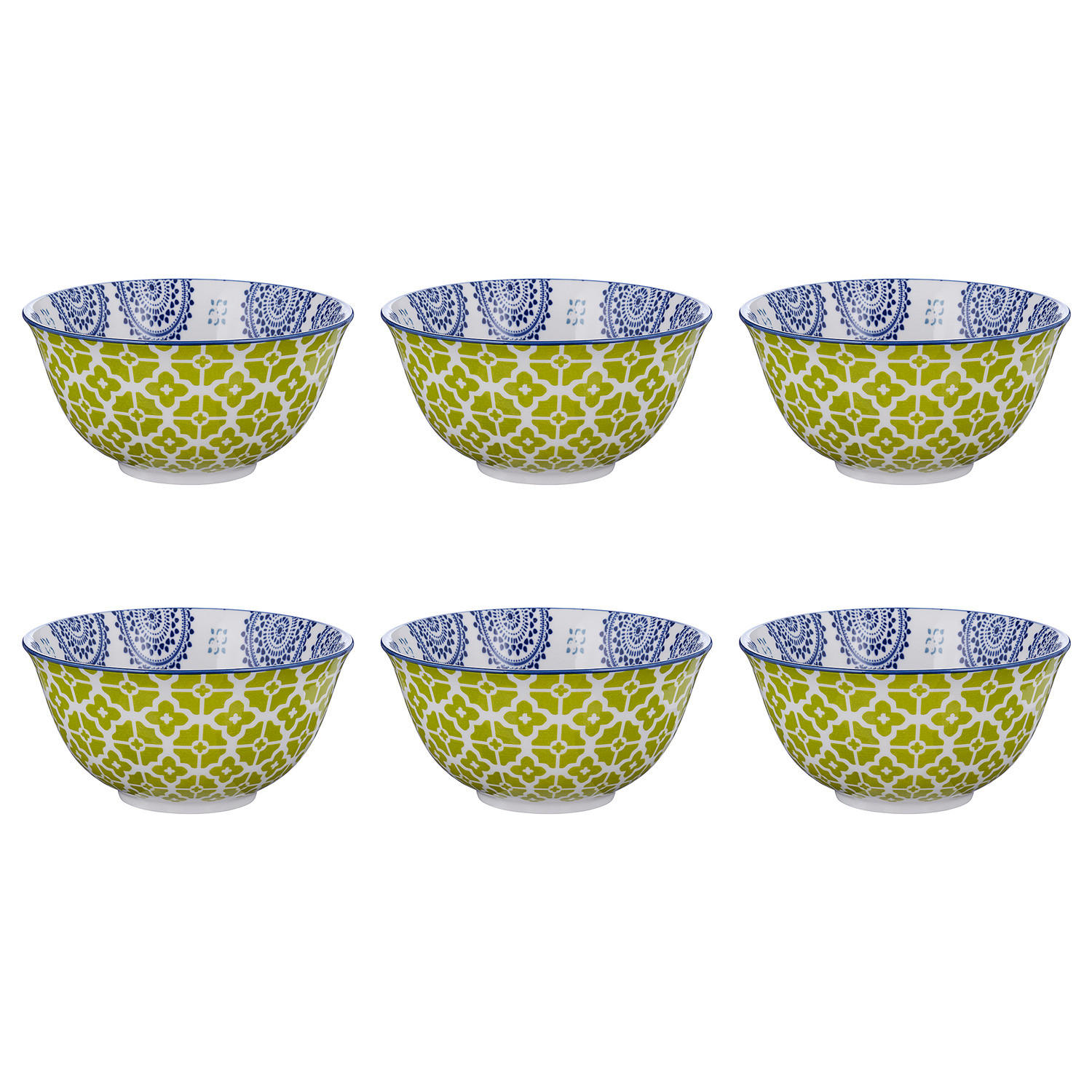 SCHALEN 6er-Set Ornaments 520 ml - Dunkelblau, Keramik (14/14/7cm) - Butlers