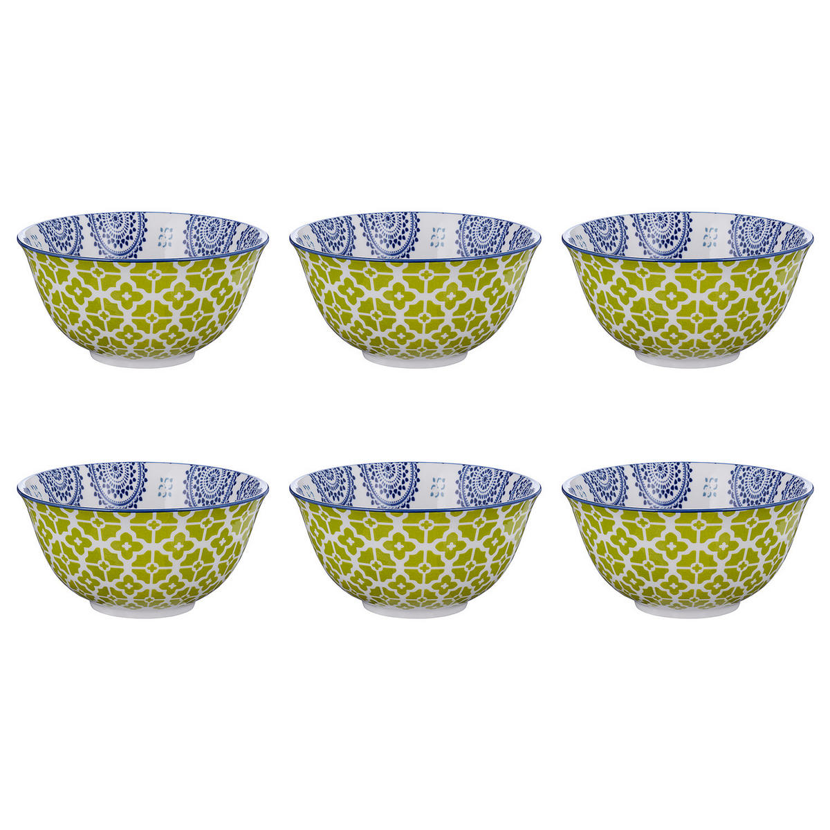 SCHALEN 6er-Set Ornaments 520 ml - Dunkelblau, Keramik (14/14/7cm) - Butlers