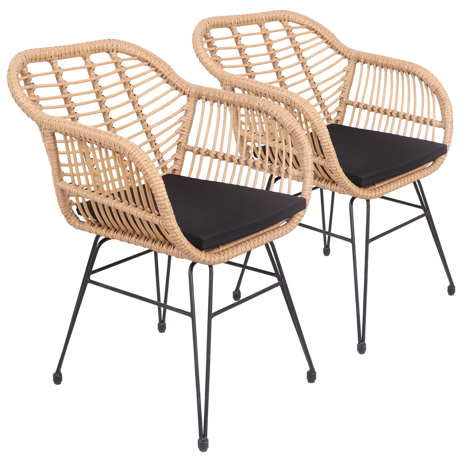 SESSEL Cinta Braun 2er-Set - Braun, Kunststoff (56/84/60cm) - Happy Garden