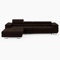 ECKSOFA VEMO CORE PLUS Links Dunkelbraun Velours-Stoff mit Schlaffunktion und Bettkasten - Dunkelbraun, Holz/Metall (350/205cm) - Barchello