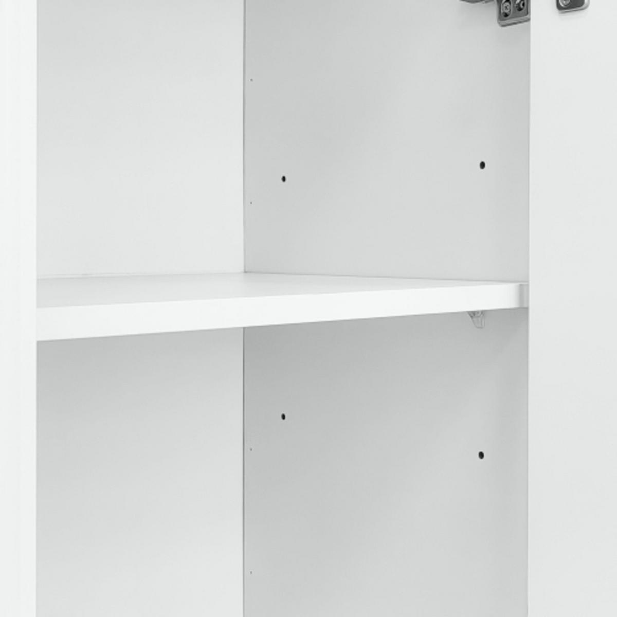 SIDEBOARD Weiß aus Spanplatte mit goldenen Griffen & verstellbaren Einlegeböden 140×38×80 cm - Weiß, Holzwerkstoff (140/80/38cm) - Luhomfu