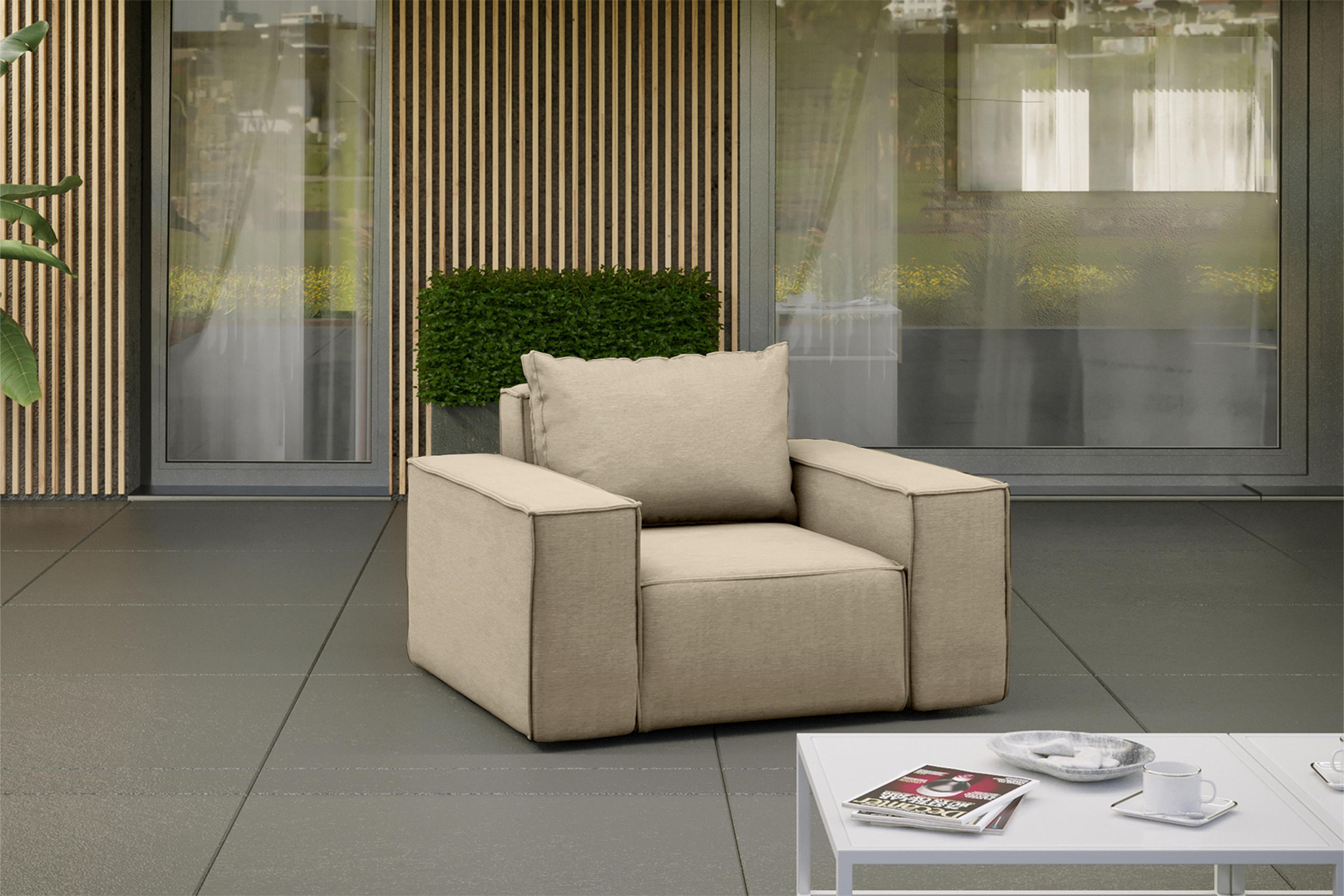 GARTENSESSEL SONNE Beige - Beige, Holz (115/73/88cm) - Kaiser Möbel