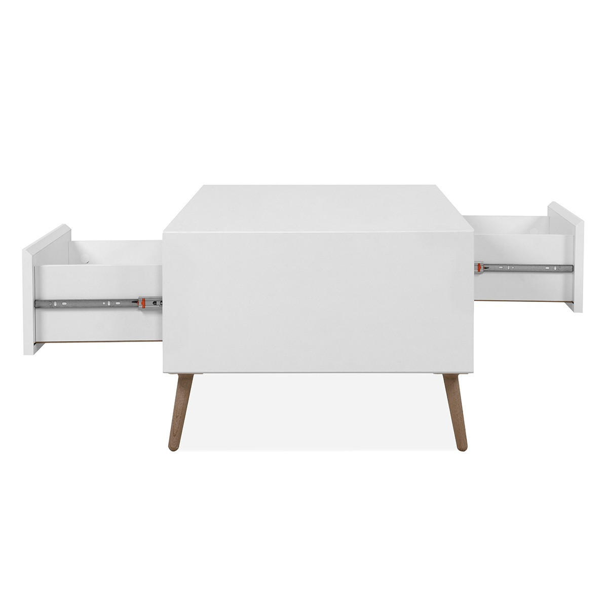 TISCH mit 2 Schubladen und Nischen - Arona - 94/55/40 cm - Weiß/Eiche Artisan, Holzwerkstoff (94/55/40cm) - Calicosy