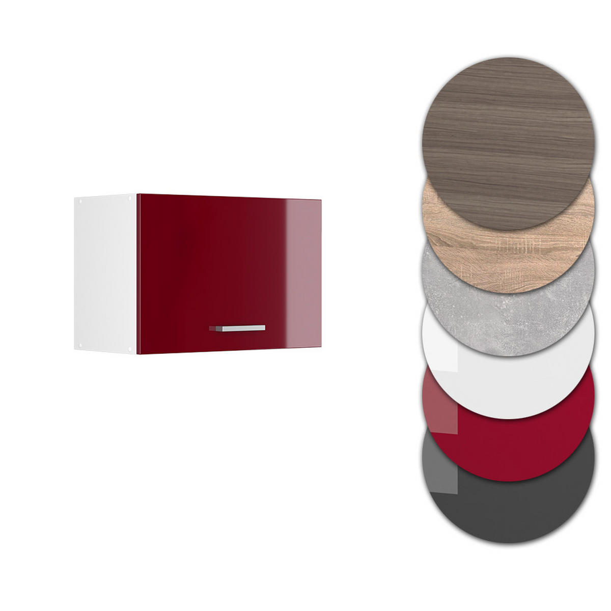 HÄNGESCHRANK R-Line Rot Hochglanz 60 cm Flach - Rot/Weiß, Holzwerkstoff (60/40/31cm) - Vicco