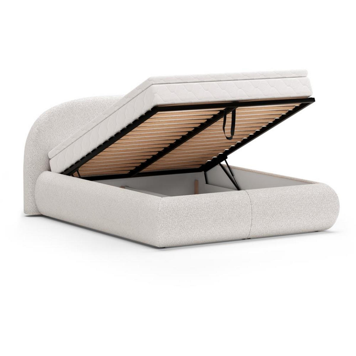 POLSTERBETT Motti mit Matratze und Topper, 160x200 cm, Beige - Beige, Textil (180/200cm) - Beautysofa