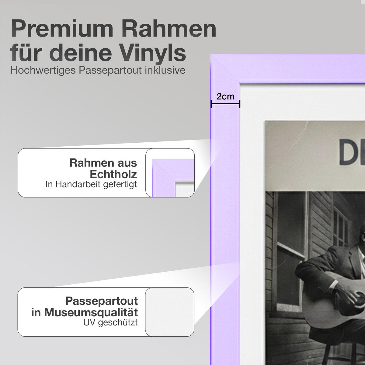 SCHALLPLATTEN BILDERRAHMEN 40/60 2er Set - Flieder, Holz (60/40cm) - K-Möbel