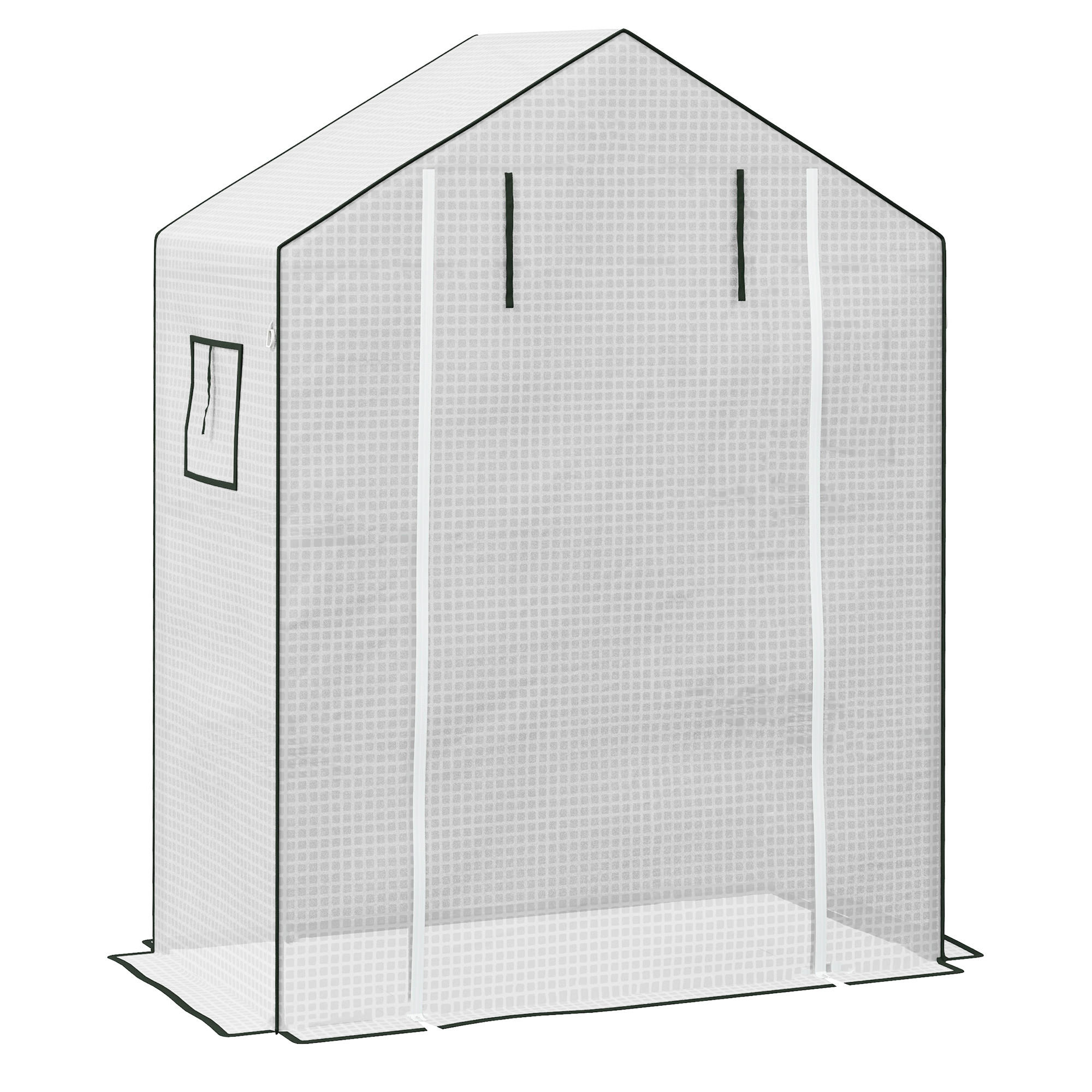PE-FOLIE Ersatzabdeckung mit UV-Schutz, Rolltür, Seitenfenster, Weiß - Weiß, Kunststoff (73/190/140cm) - Outsunny