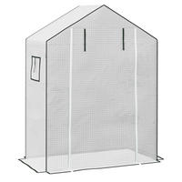 PE-FOLIE Ersatzabdeckung mit UV-Schutz, Rolltür, Seitenfenster, Weiß - Weiß, Kunststoff (73/190/140cm) - Outsunny