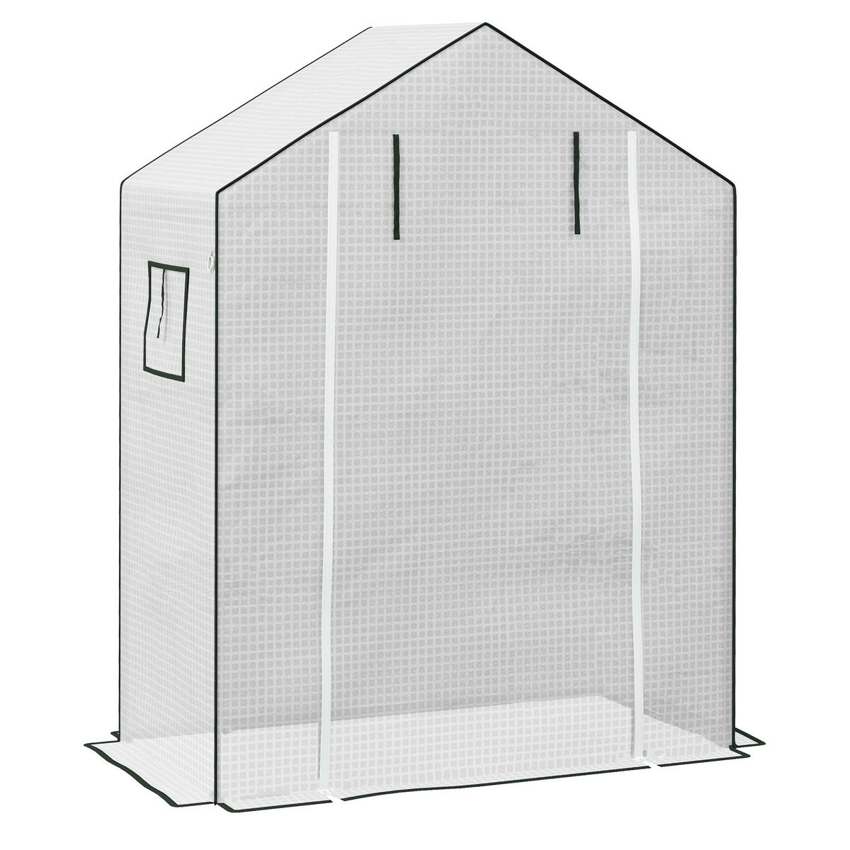 PE-FOLIE Ersatzabdeckung mit UV-Schutz, Rolltür, Seitenfenster, Weiß - Weiß, Kunststoff (73/190/140cm) - Outsunny