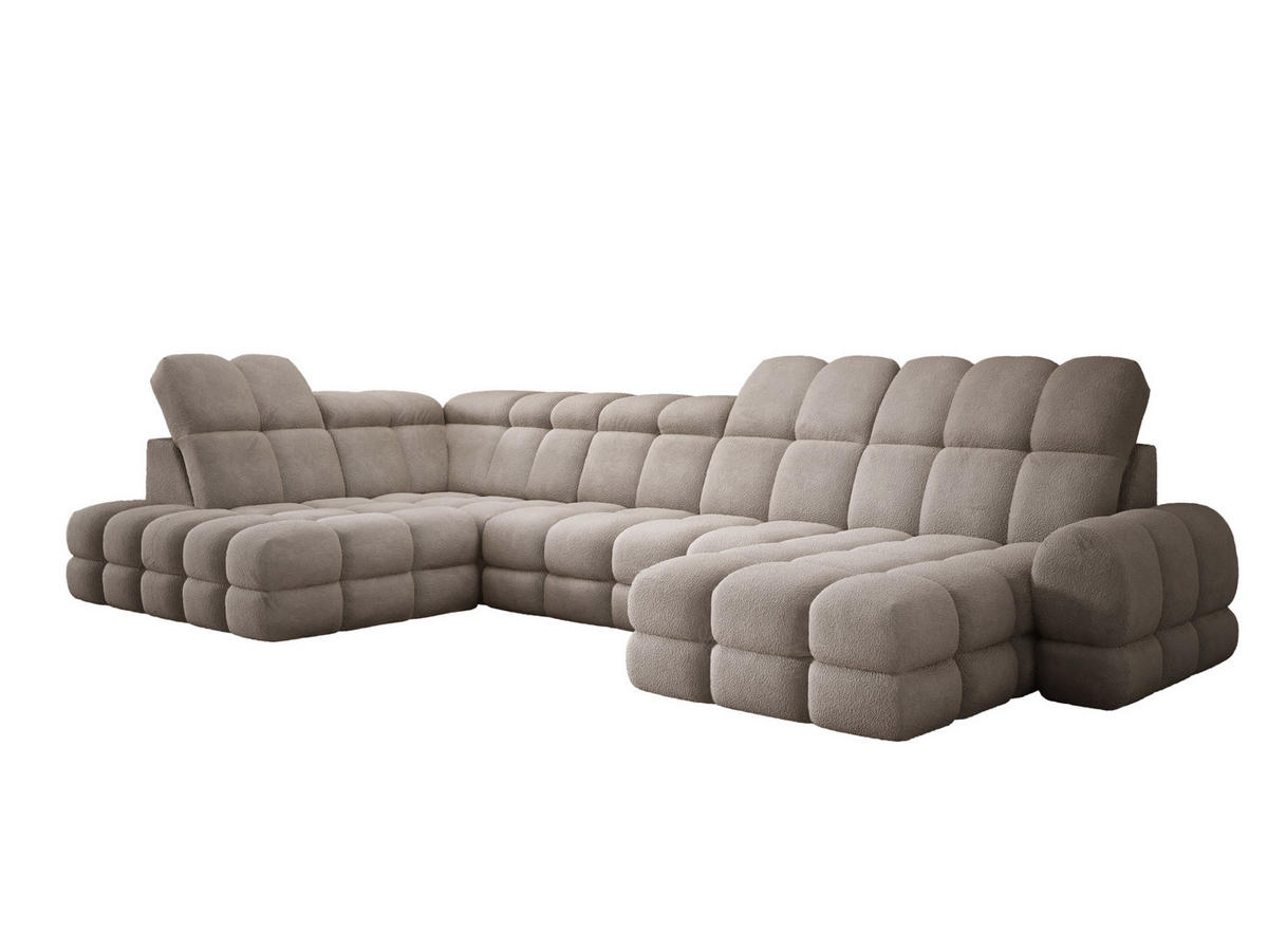ECKSOFA TOLLO Anthology-stoff U-form 400x217x105 cm sand - Ecru, Holz/Textil (400/217cm) - DomoHome
