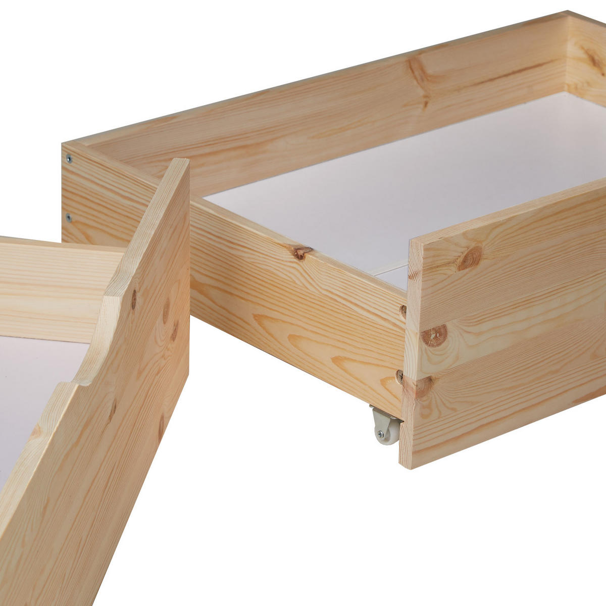 BETTSCHUBKASTEN 2er Set Natur 82/53,3 cm - Braun, Holz - Homestyle4u
