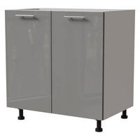 KÜCHENUNTERSCHRANK Essen D11/80 Grau Hochglanz / Weiß Matt 80 / 50 / 82cm - Weiß/Grau, Holz/Holzwerkstoff (80/82/50cm) - Feldmann-Wohnen