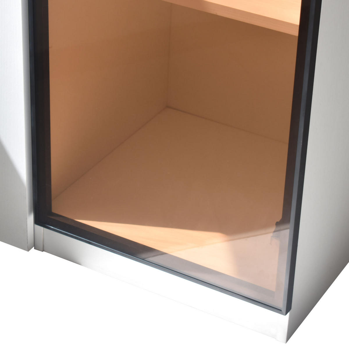 HIGHBOARD 110,5/35/160 cm in Weiß mit LED-Beleuchtung und Seitenauszug - Weiß, Holzwerkstoff (110.5/160/35cm) - Flora Grace