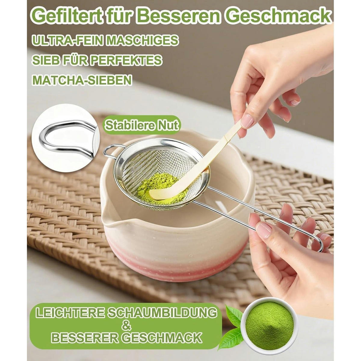 MATCHA Set 7-teiliges Set Rosa Farbverlauf - Rosa, Keramik (15/10/15cm)