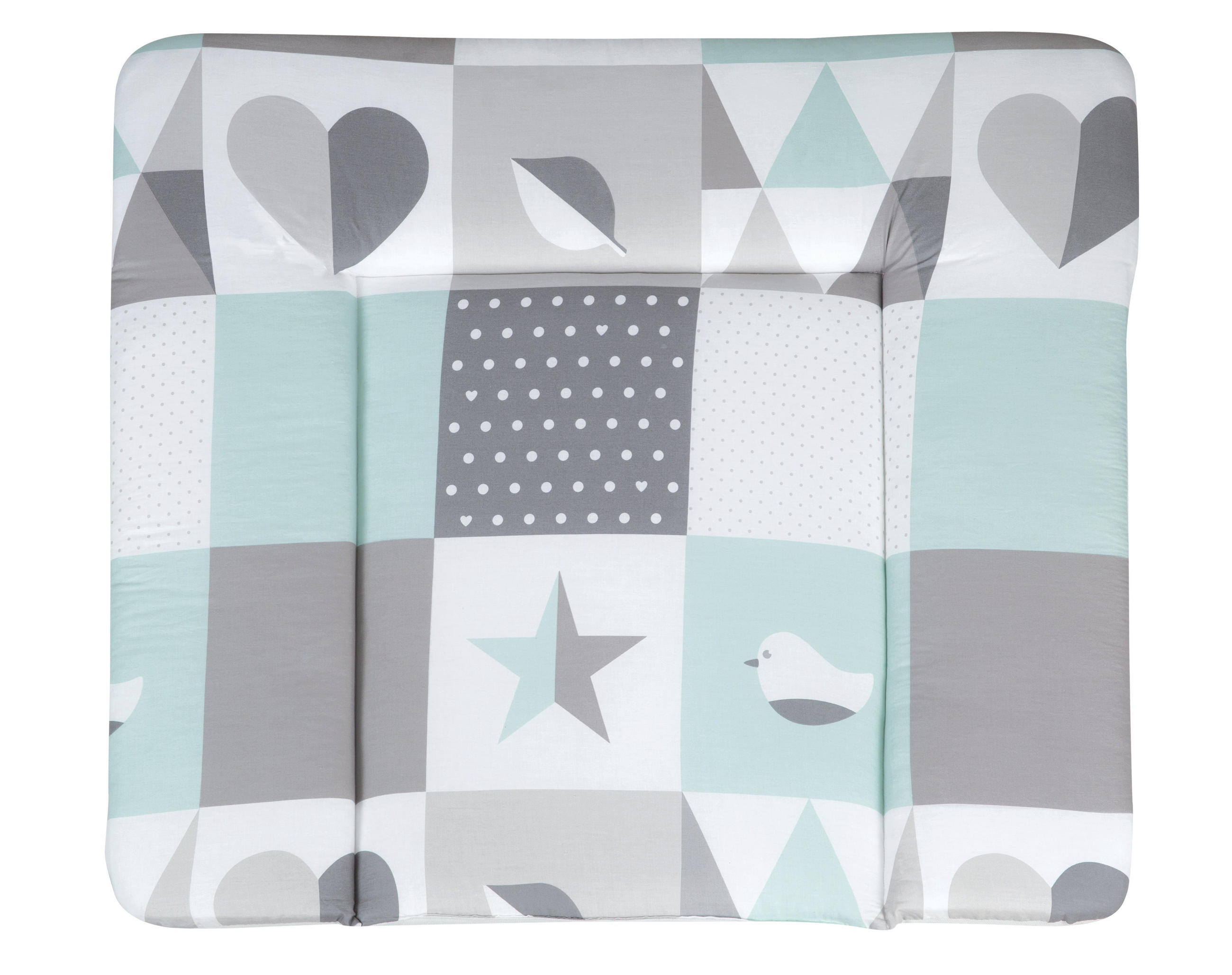WICKELAUFLAGE Happy Patch mint - Mintgrün, Textil (85/75cm) - Roba